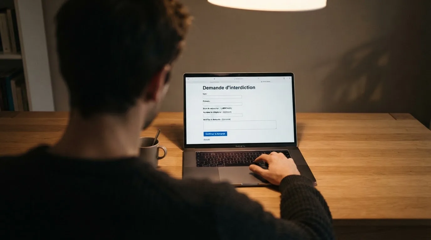 Formulaire en ligne d'inscription à l'interdiction volontaire de jeux