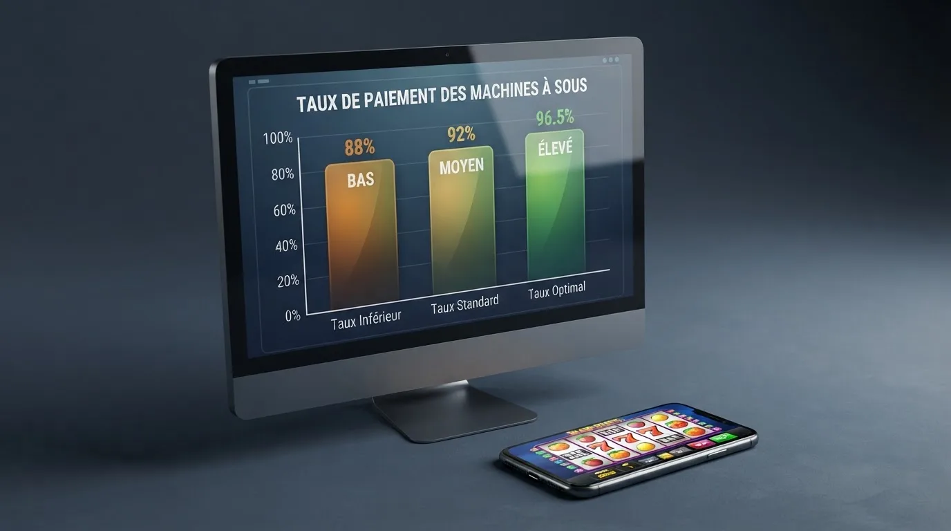 Tableau comparatif de taux de redistribution affichés sur plusieurs machines à sous en ligne