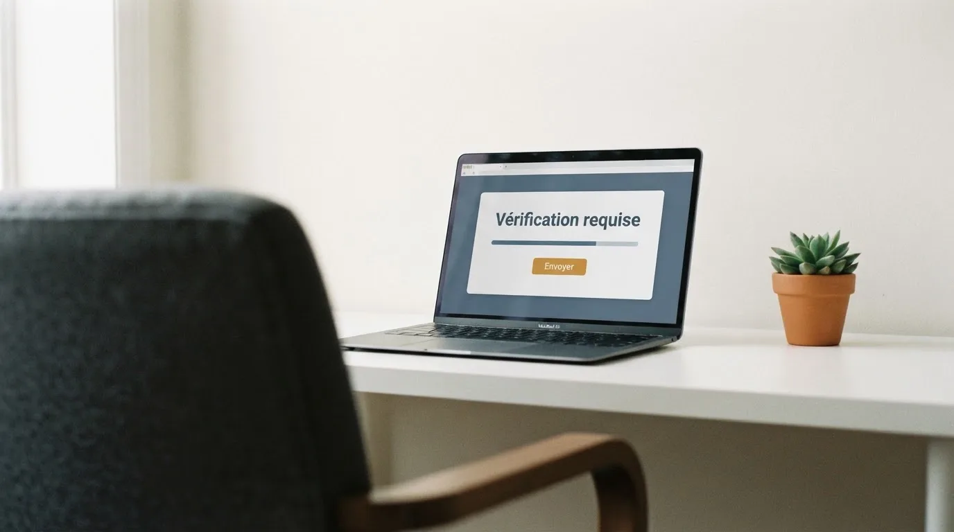 Formulaire de retrait en ligne affichant une demande de justificatif avant validation du paiement