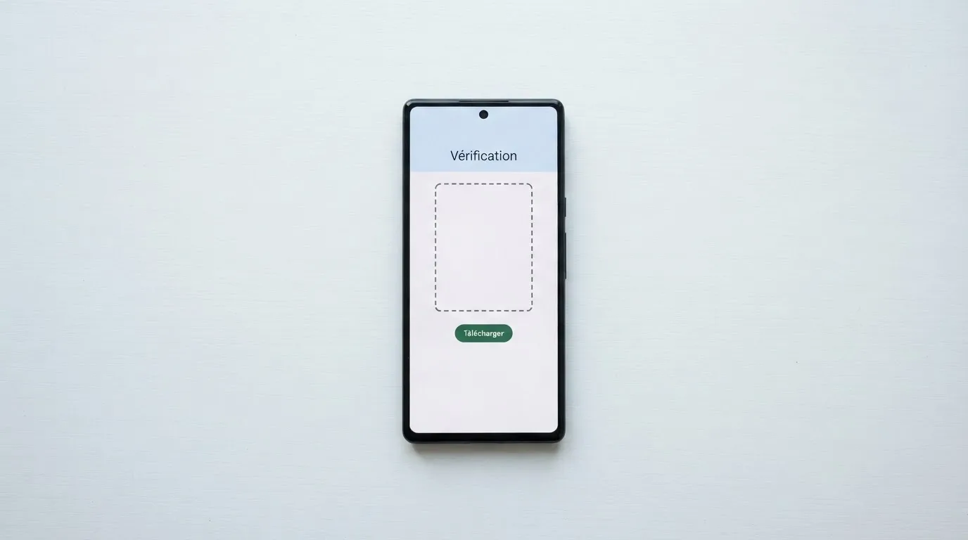 a smartphone screen showing an identity-document upload step lors d'une online self-exclusion request